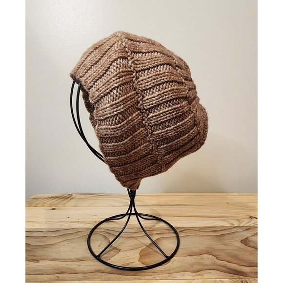 HANDMADE Rib Knit Beige Gradient Beanie Toboggan Hat Cap Unisex Women's Men's - Picture 3 of 8